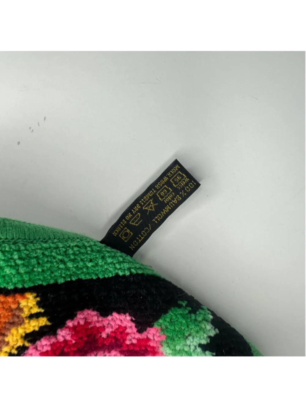 Vintage FEILER Germany Chenille Washcloth Towel - Phoenix Bird & Rose Pattern